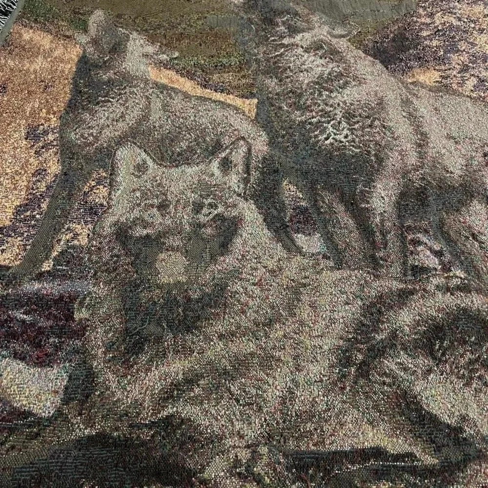 Julianna James Wolf Wildlife Tapestry Outdoor Nature Cabin Wall Art Home Decor